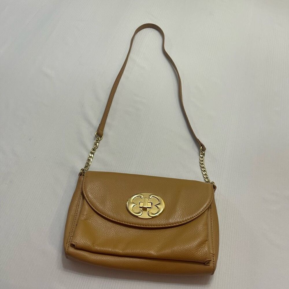 Emma Fox Camel Leather Purse Handbag Crossbody
